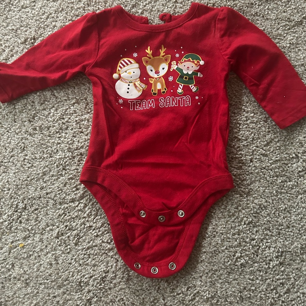 Holiday Time 0-3 Month Christmas Onesie